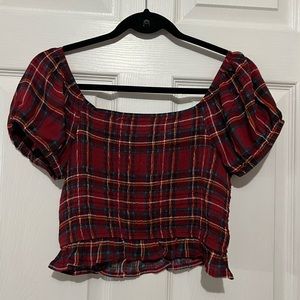💗 *NEW* Pink Rose‎ - Woman’s Cropped Plaid Shirt